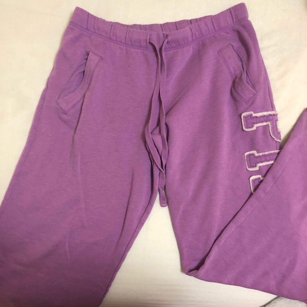 VS PINK 💖 Purple Comfy Sweats w/ Raw Hem